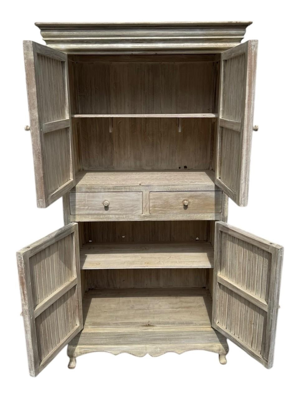 Tall Decorative Painted Kitchen Ladder Cabinet – Farmhouse Style, 200cm