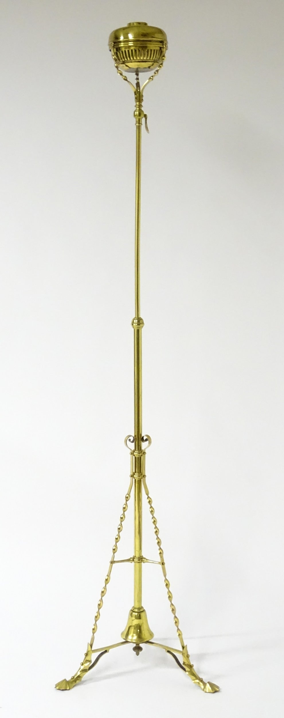 Brass Telescopic Oil Lamp – Rise & Fall Standard Lamp, Victorian Style