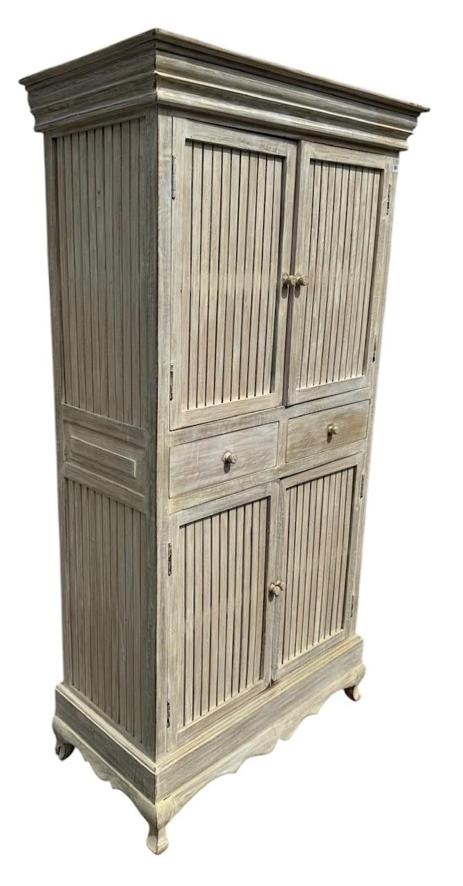 Tall Decorative Painted Kitchen Ladder Cabinet – Farmhouse Style, 200cm