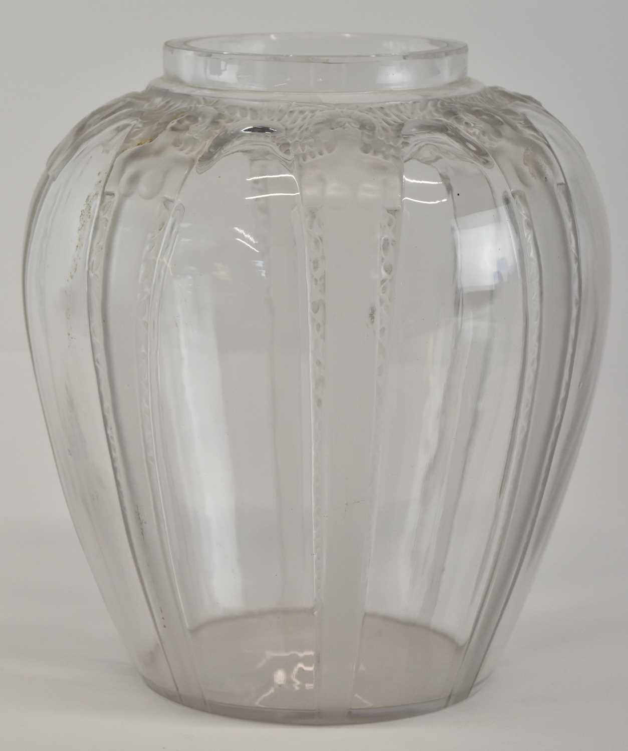 René Lalique Cariatides Vase – Frosted Nude Relief Glass, Signed, 20cm Tall