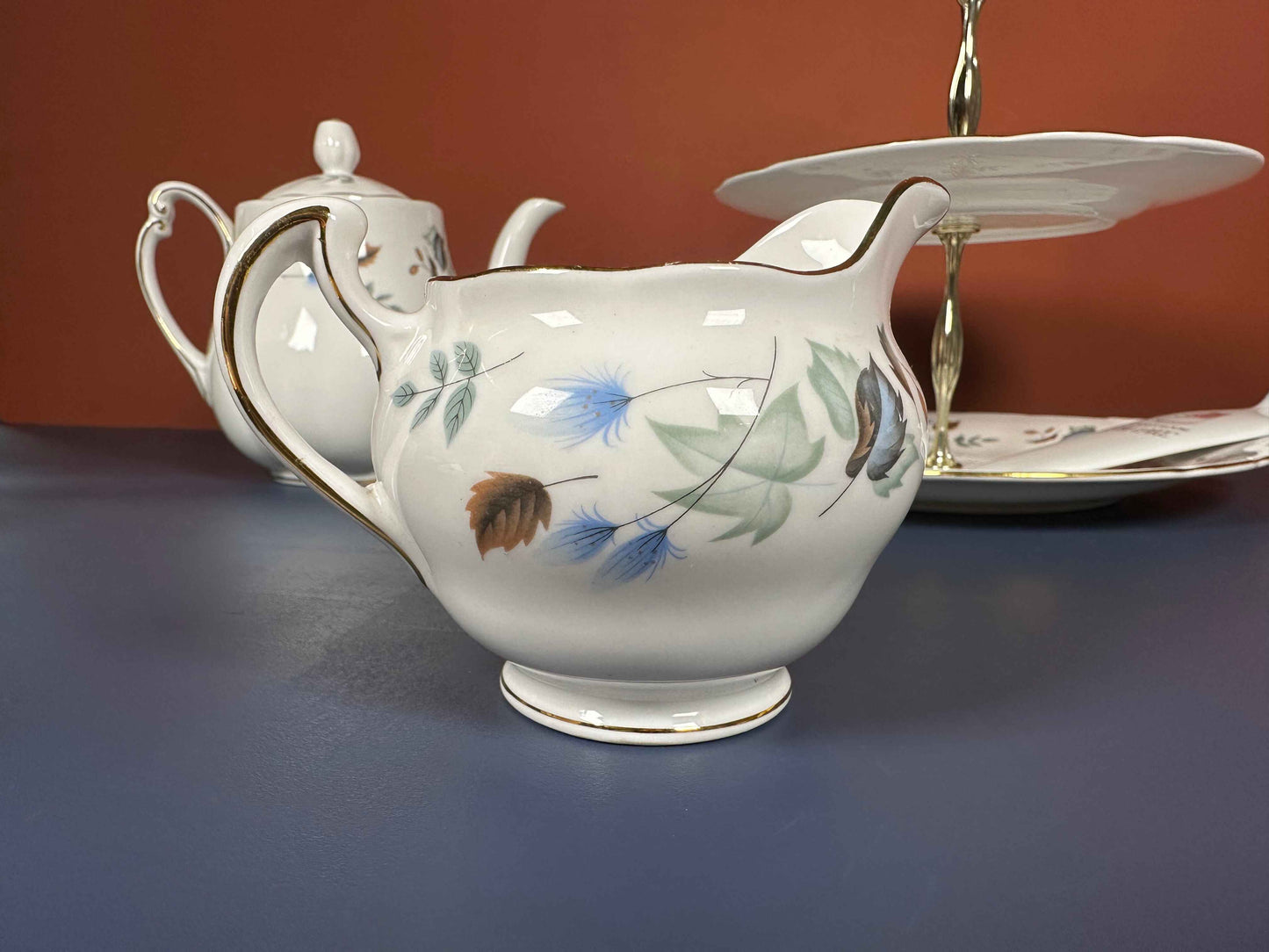 Colclough Vintage Bone China Tea Set – Teapot, Cups, Plates & Cake Stand