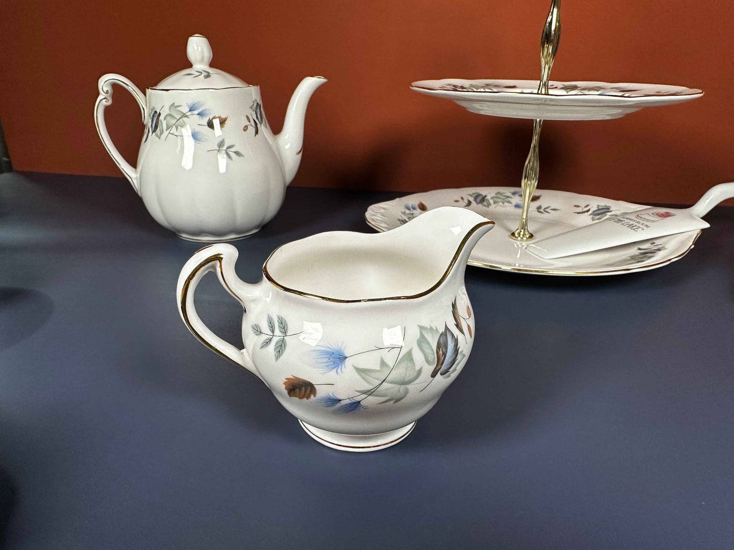 Colclough Vintage Bone China Tea Set – Teapot, Cups, Plates & Cake Stand