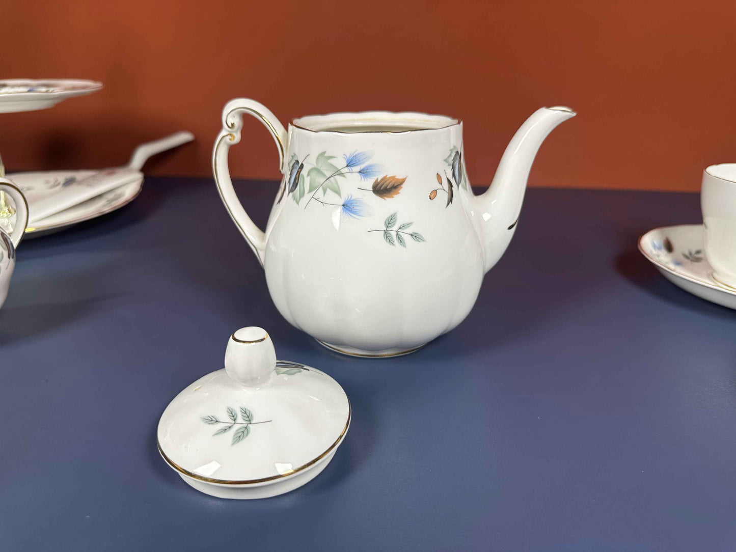 Colclough Vintage Bone China Tea Set – Teapot, Cups, Plates & Cake Stand