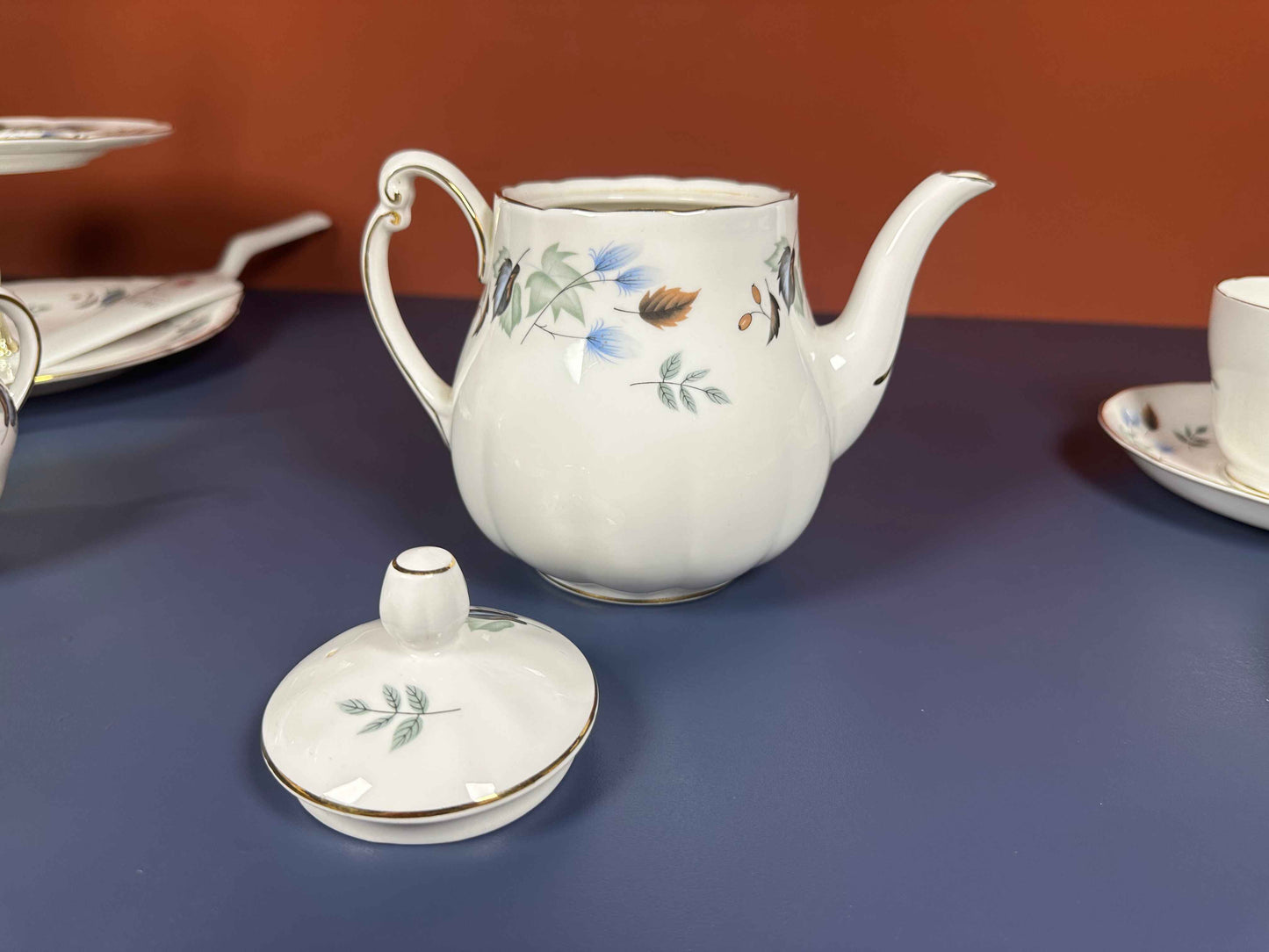 Colclough Vintage Bone China Tea Set – Teapot, Cups, Plates & Cake Stand