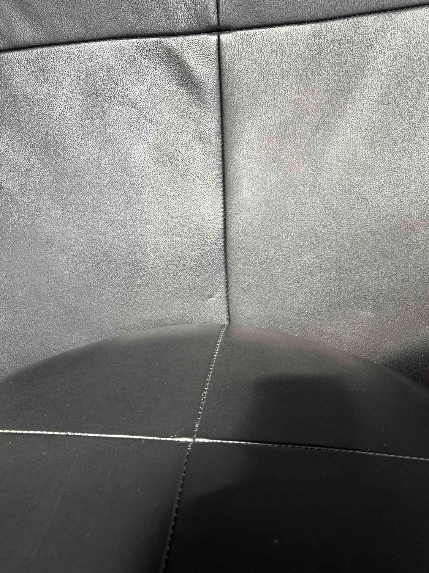 Conran Glove Swivel Chair – Black Faux Leather & White Shell Base