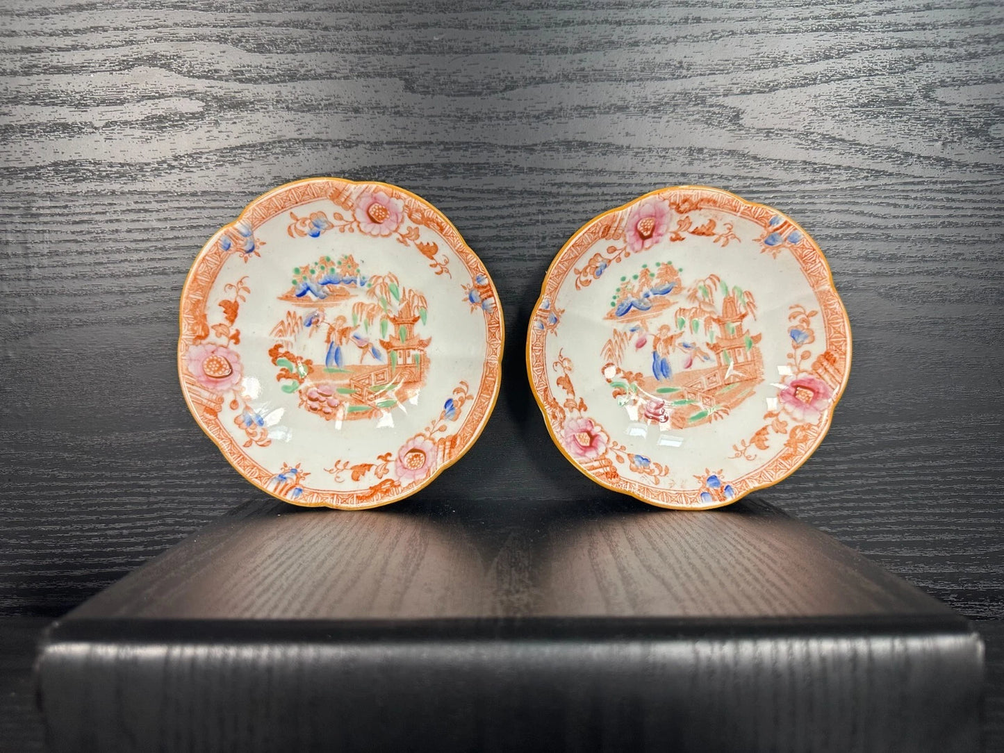 Vintage Hand-Painted Chinese Porcelain Teacups & Saucers – Famille Rose Style