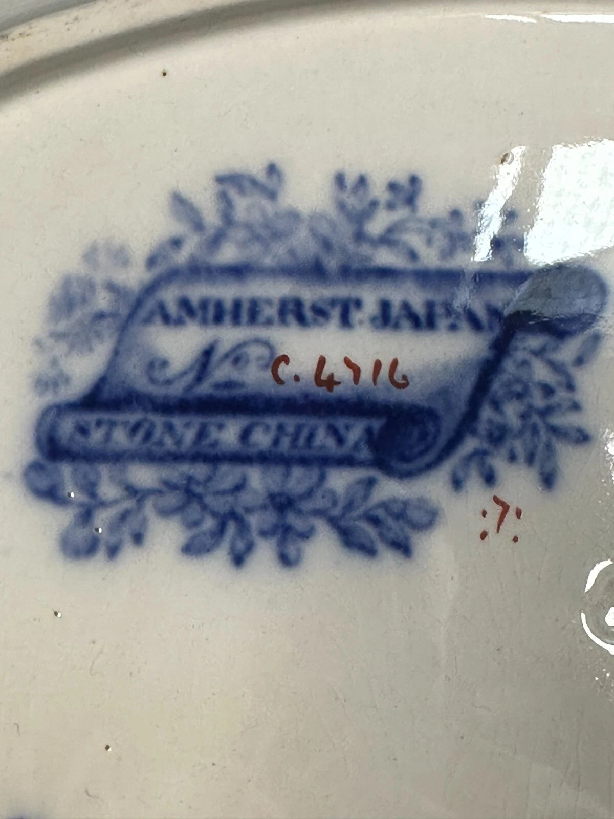 Antique Amherst Japan Stone China Imari Plates – Set of 3 Dishes – c.4716