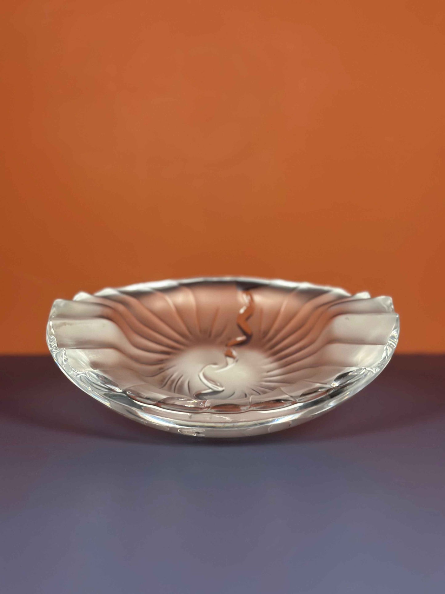 Lalique "Vibration" Crystal Bowl – Signed French Art Glass
