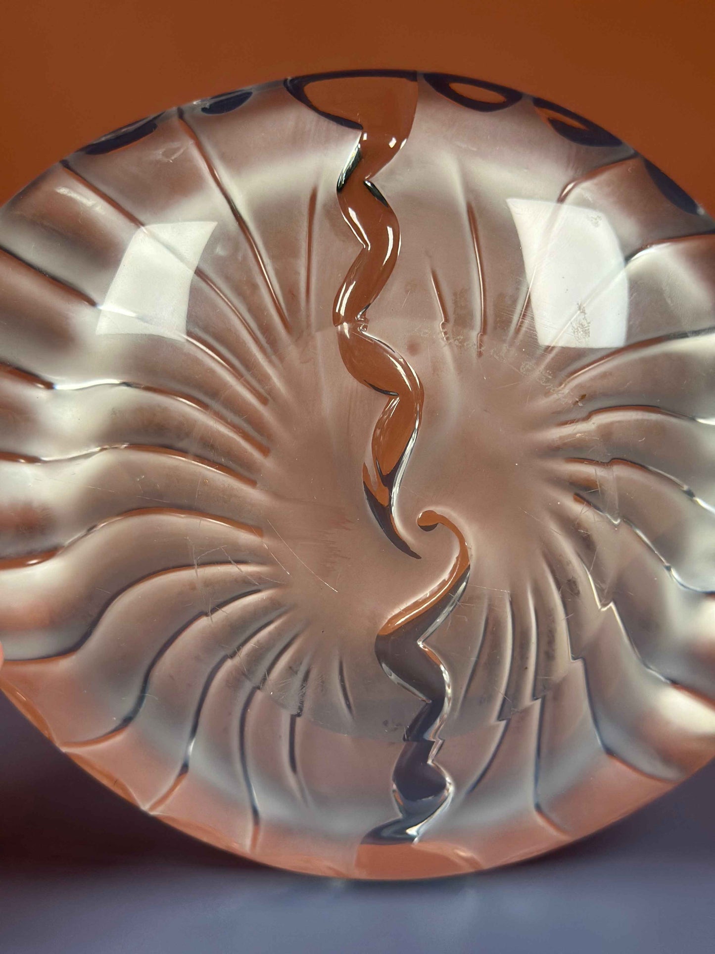 Lalique "Vibration" Crystal Bowl – Signed French Art Glass