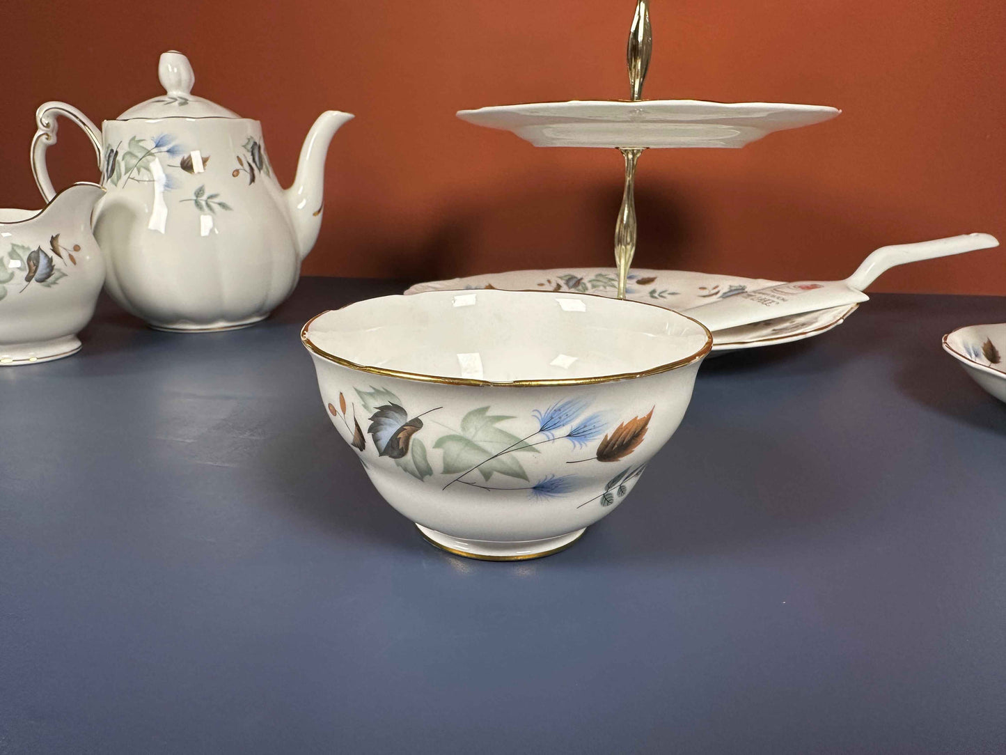 Colclough Vintage Bone China Tea Set – Teapot, Cups, Plates & Cake Stand