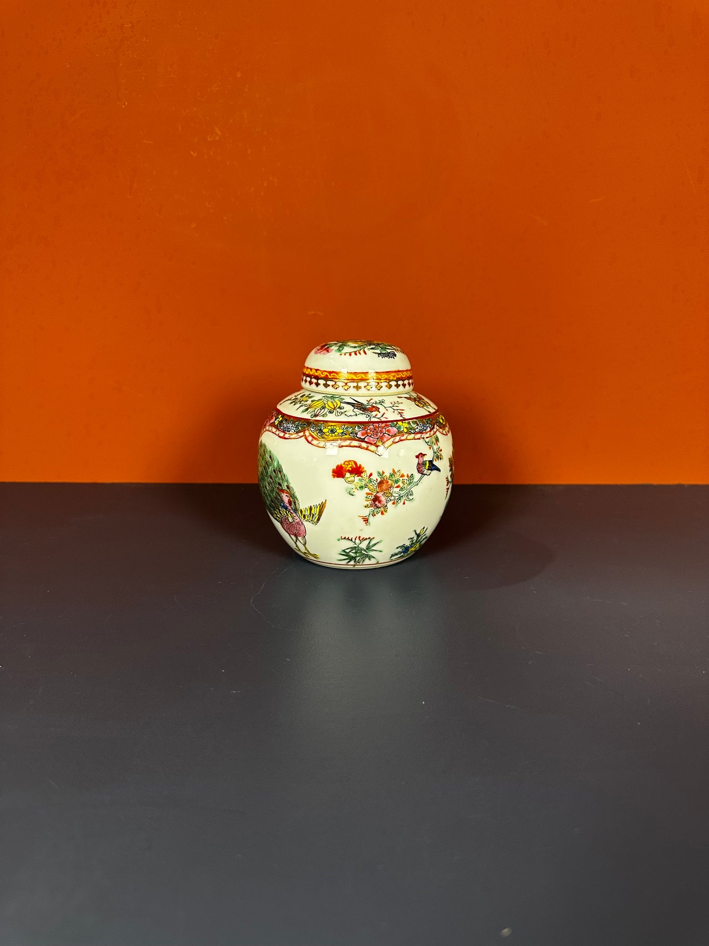 Antique Chinese Ginger Jar – Hand-Painted Floral & Peony Porcelain