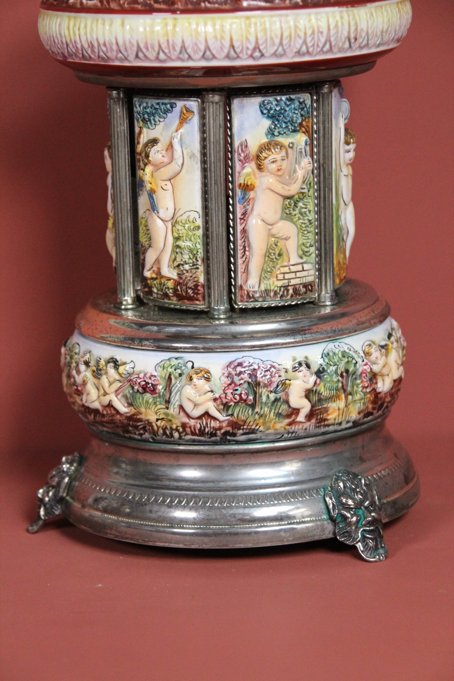 Vintage Italian Musical Carousel Cigarette Dispenser – Mid 20th Century