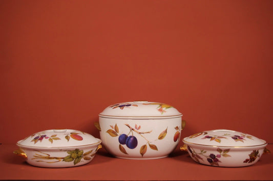 Royal Worcester Evesham Tureen Set – 3x Covered Serving Dishes