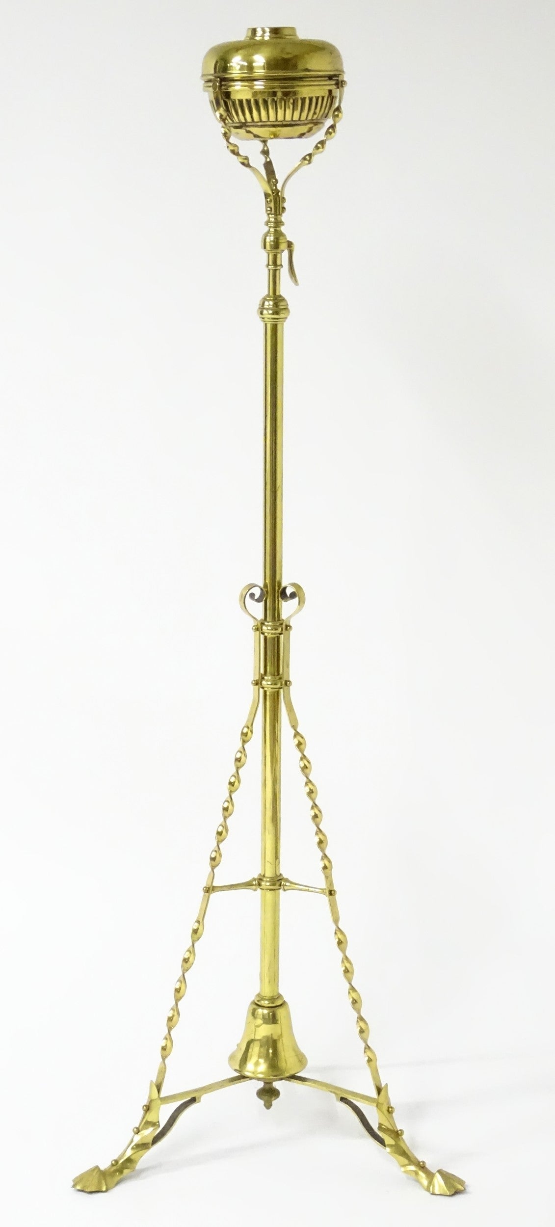 Brass Telescopic Oil Lamp – Rise & Fall Standard Lamp, Victorian Style