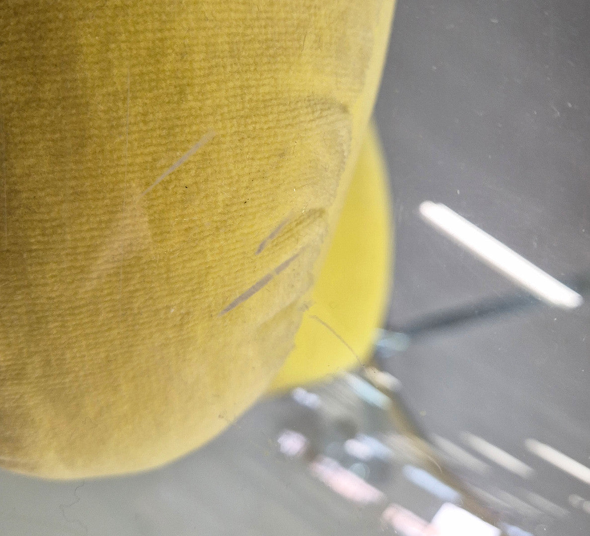 Eero Aarnio Style Bubble Hanging Chair with Yellow Cushions