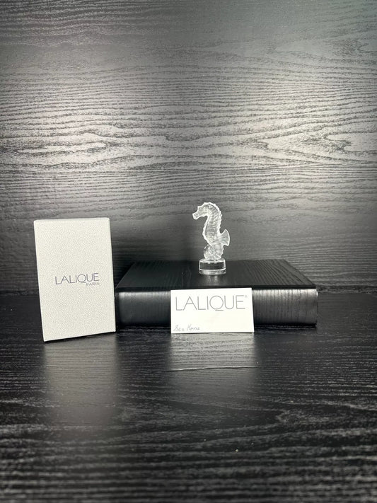 Lalique Crystal Seahorse Figurine – Clear – Signed – Mint Condition