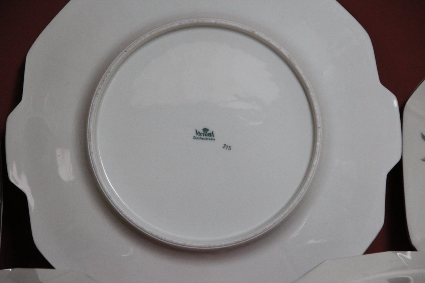 Victoria Czechoslovakia Art Deco Floral Plates Set – 13-Piece Vintage